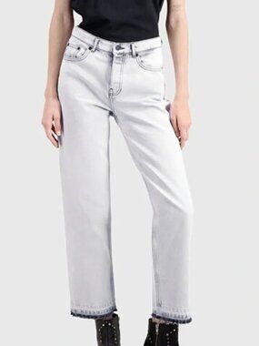 The Kooples Black Bleached Straight Leg Jeans Size EU 34